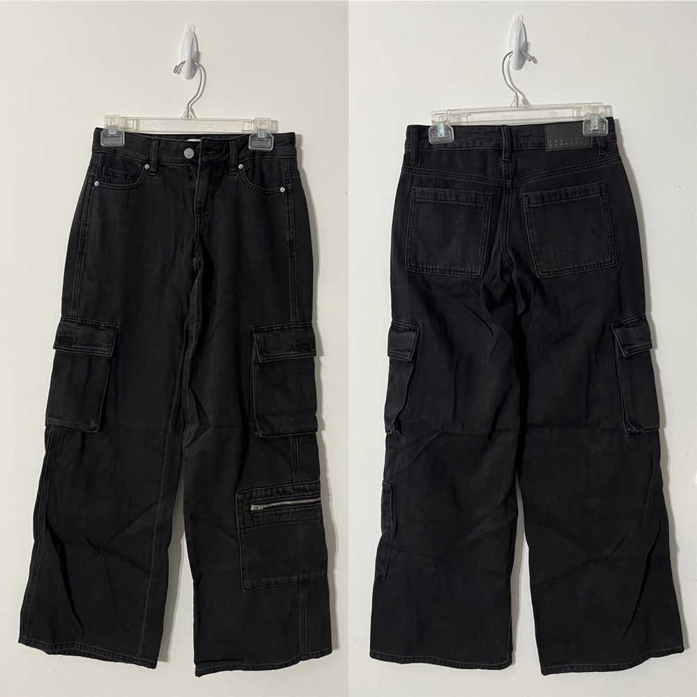 Pacsun Low Rise Baggy Cargo Jeans Black